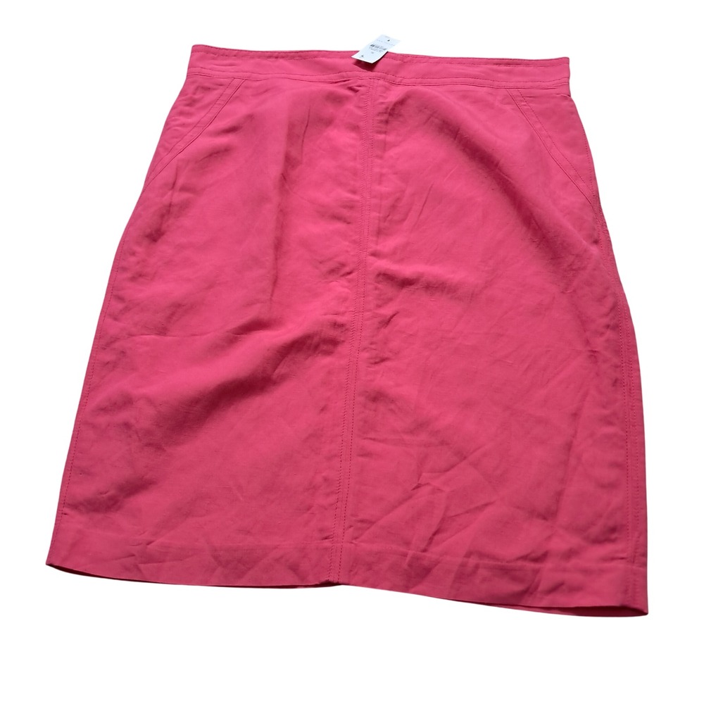 NWT Ann Taylor Skirt Womens 16 Pink Linen Blend Pencil Skirt Work Career Office